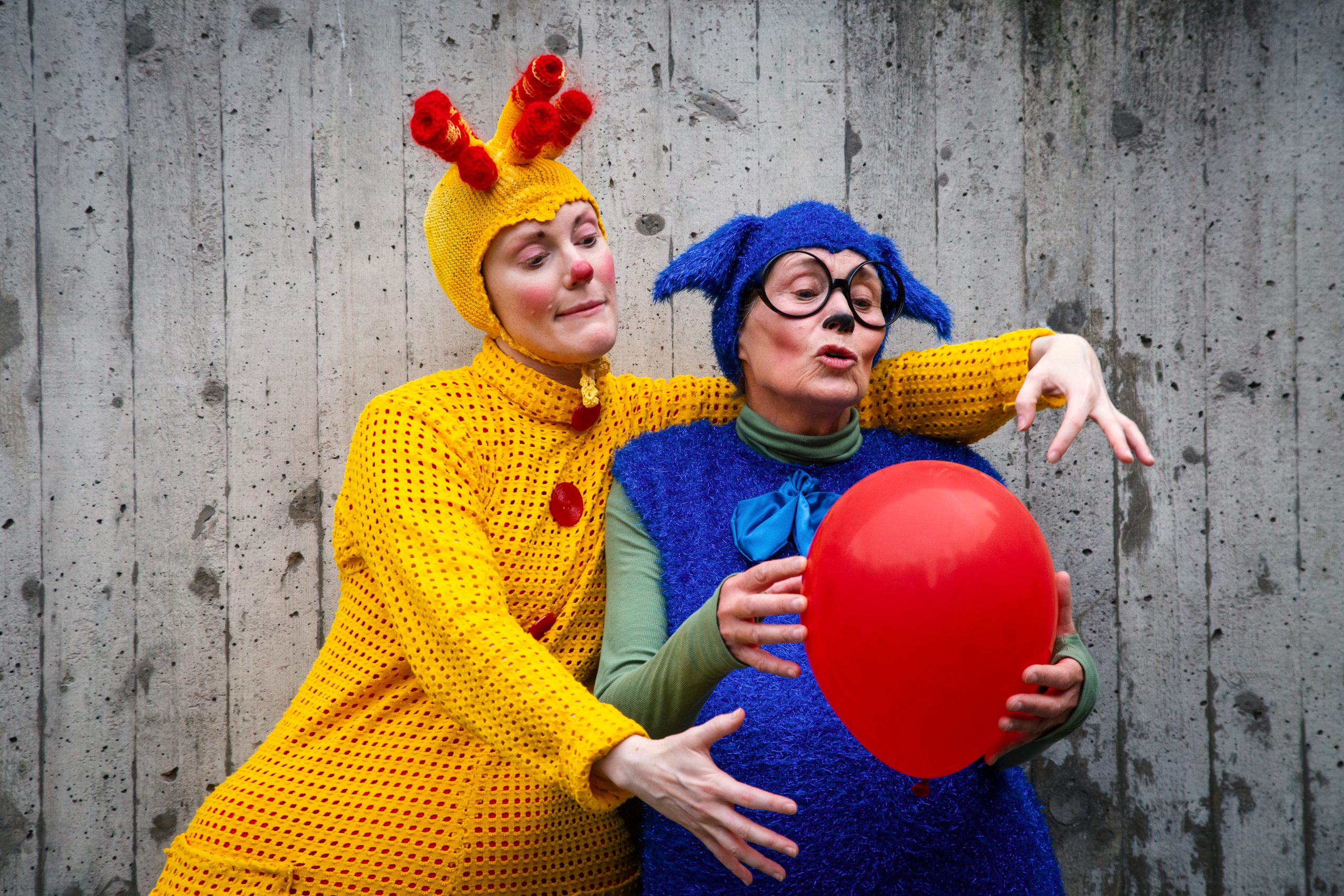 Prick och Blå med ballong