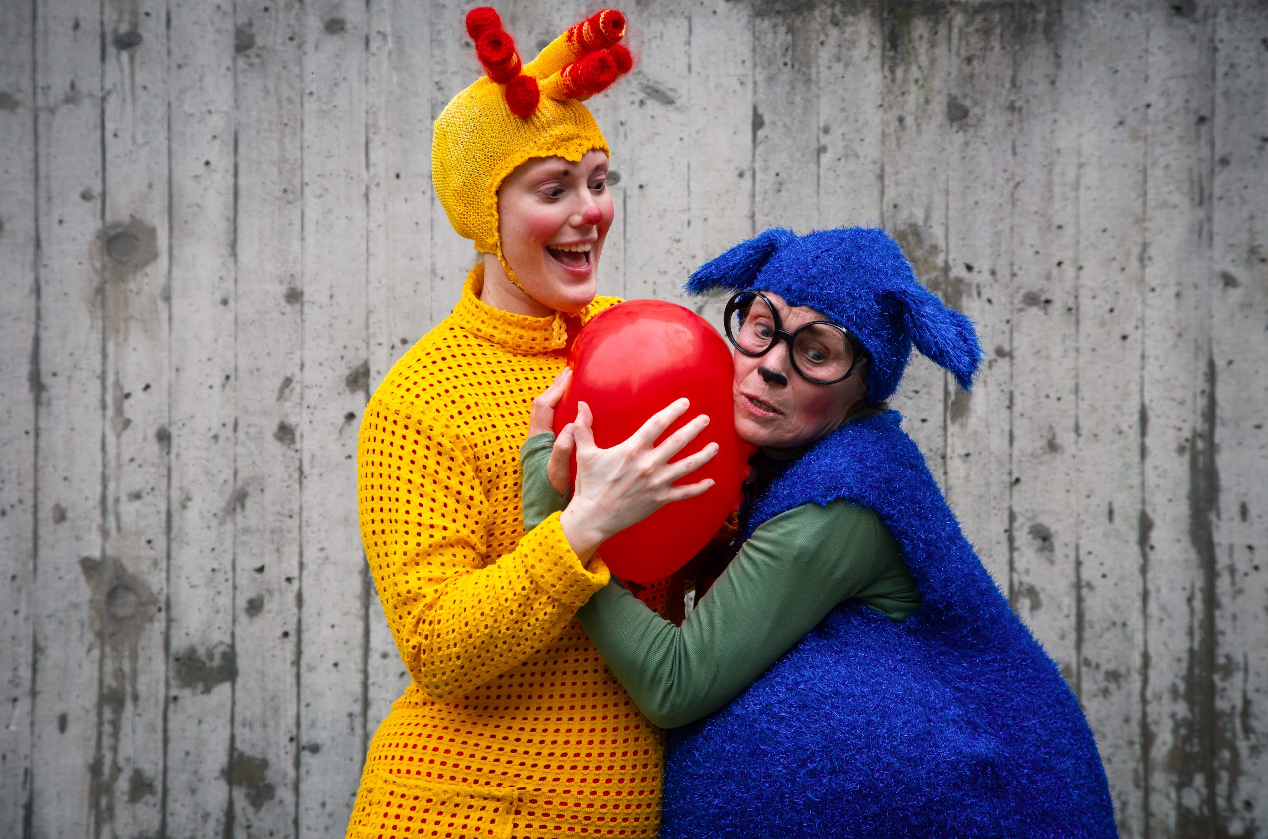 Prick och Blå med ballong